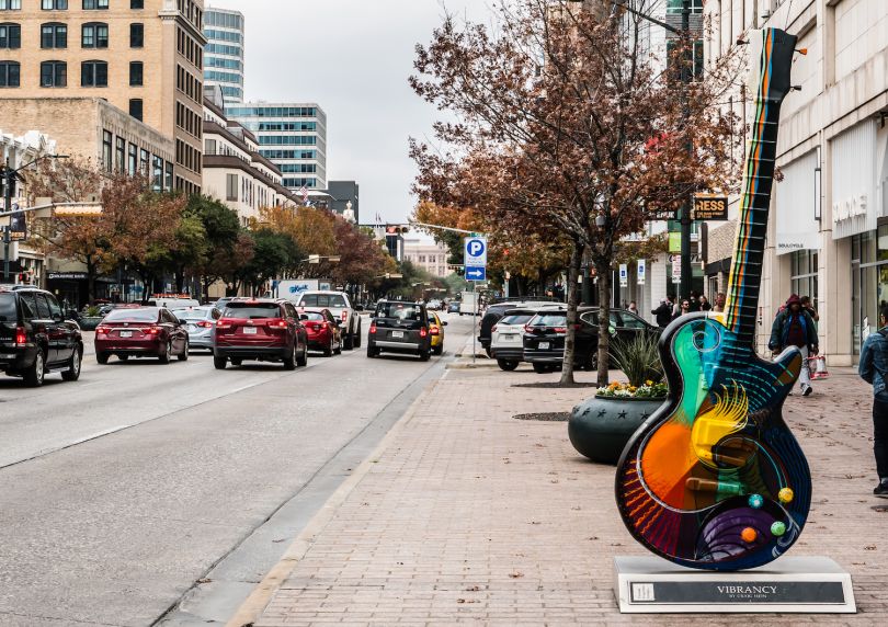 Guitar sculpture in Austin