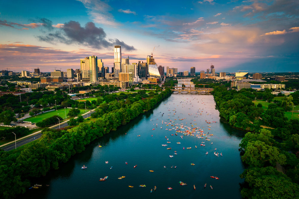 aerial view of austin, texas