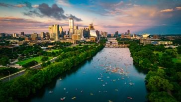 The Austin skyline from the river.